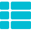Grid of 3 blue squares and 3 blue rectangles.